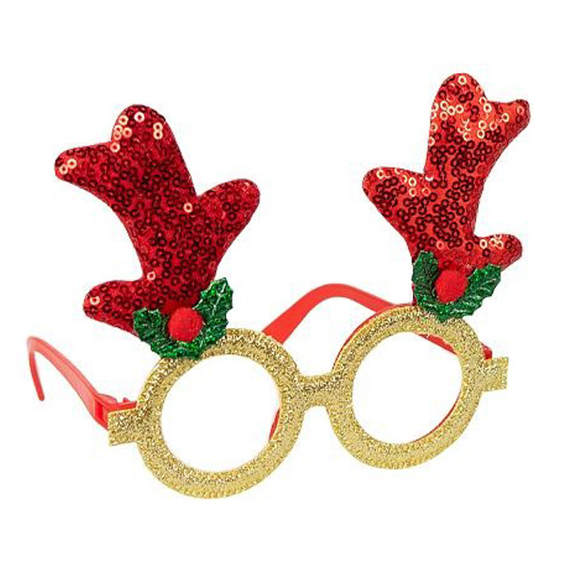 Очки новогодние "Оленьи рожки" 2519-SP(Red) размер 13 см Очки новогодние "Оленьи рожки" 2519-SP(Red) размер 13 см