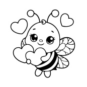 Дитяча розмальовка пальчиковими фарбами "Бджілка з сердечками" 15635-AC 25х25 см. Зображення №2