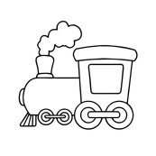 Дитяча розмальовка пальчиковими фарбами "Паровозик" 15628-AC 25х25 см. Зображення №2