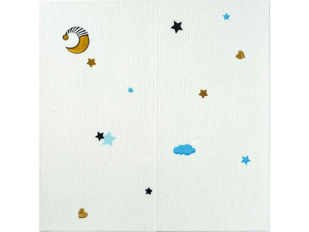 Панель стінова 3D 700 * 700 * 4мм Зірки та місяць на білому фоні SW-00001970 ТМSTICKER WALL Панель стінова 3D 700 * 700 * 4мм Зірки та місяць на білому фоні SW-00001970 ТМSTICKER WALL