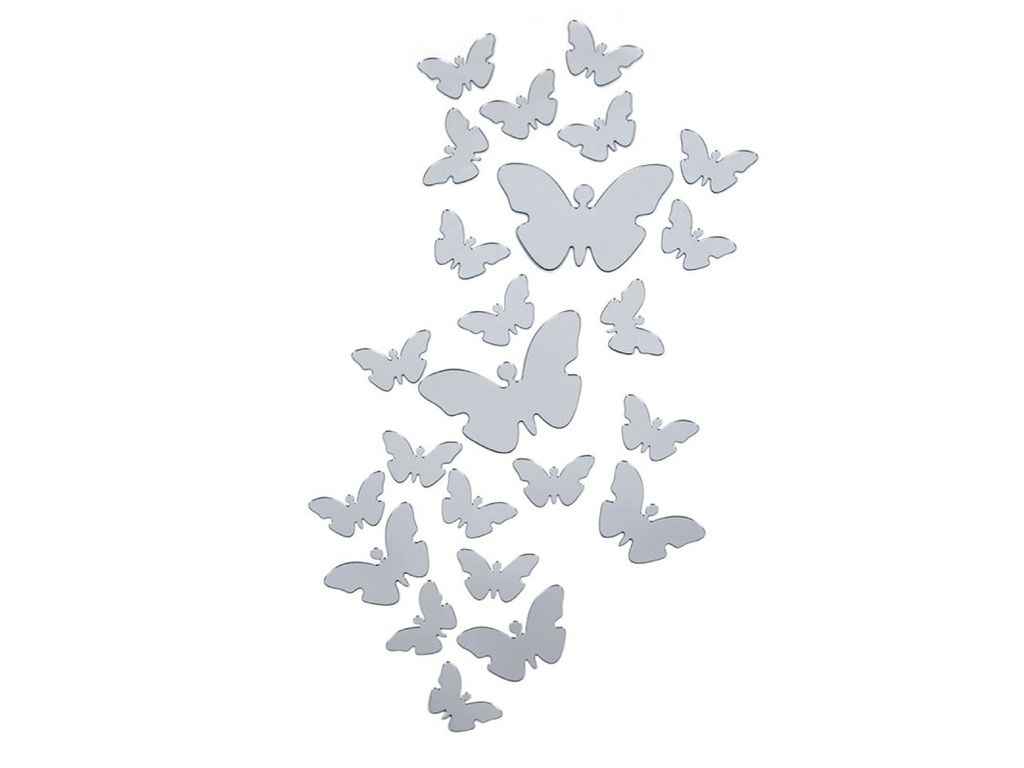 Дзеркальний декор акриловий самоклеючий Метелики срібло 25шт (D) SW-00002521 ТМSTICKER WALL Дзеркальний декор акриловий самоклеючий Метелики срібло 25шт (D) SW-00002521 ТМSTICKER WALL
