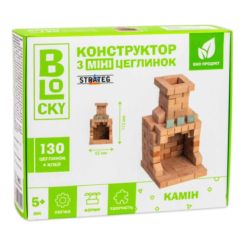 Строительный набор для творчества из мини-кирпичиков BLOCKY Камин 31025, 130 кирпичиков Строительный набор для творчества из мини-кирпичиков BLOCKY Камин 31025, 130 кирпичиков