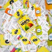 Настільна гра "Весела компанія 100%" 30949, 110 карток. Зображення №6 Настільна гра "Весела компанія 100%" 30949, 110 карток. Зображення №6