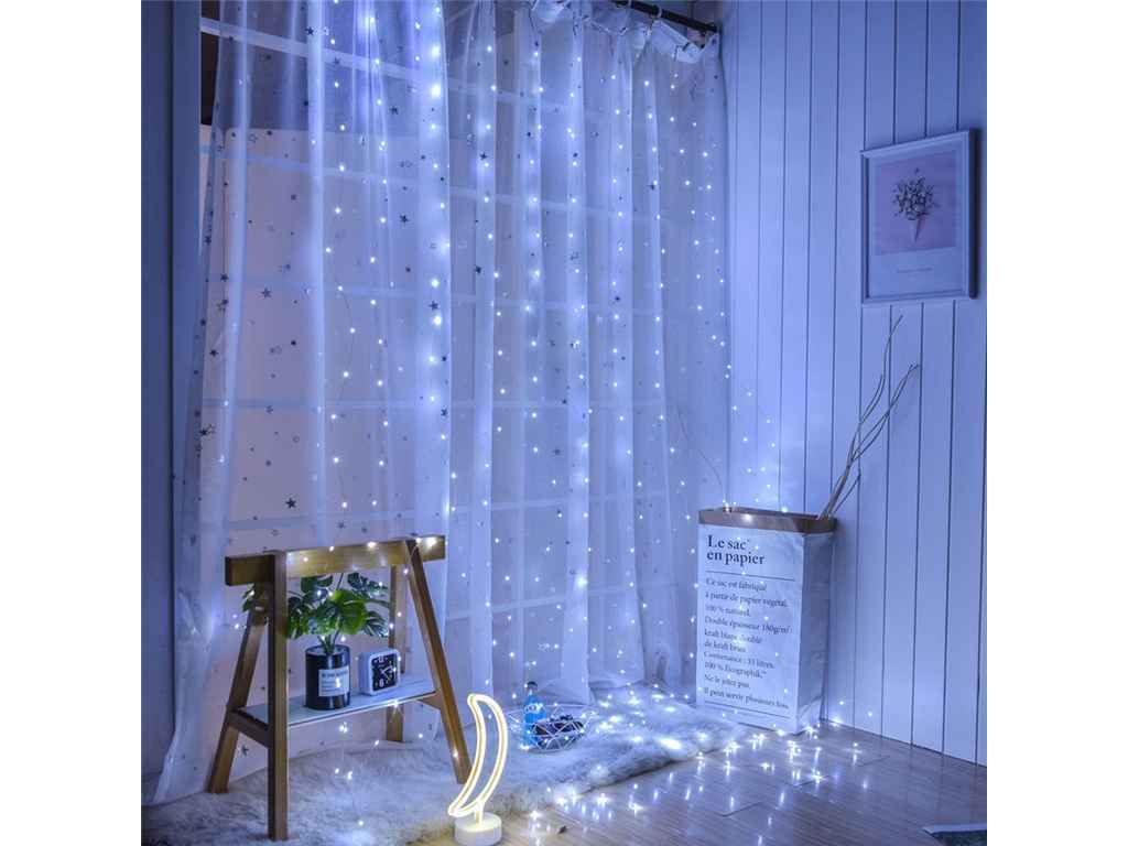 Гірлянда-роса білий 2*2м на батарейці з USB з пультом M-39 R ТМ TLT Гірлянда-роса білий 2*2м на батарейці з USB з пультом M-39 R ТМ TLT