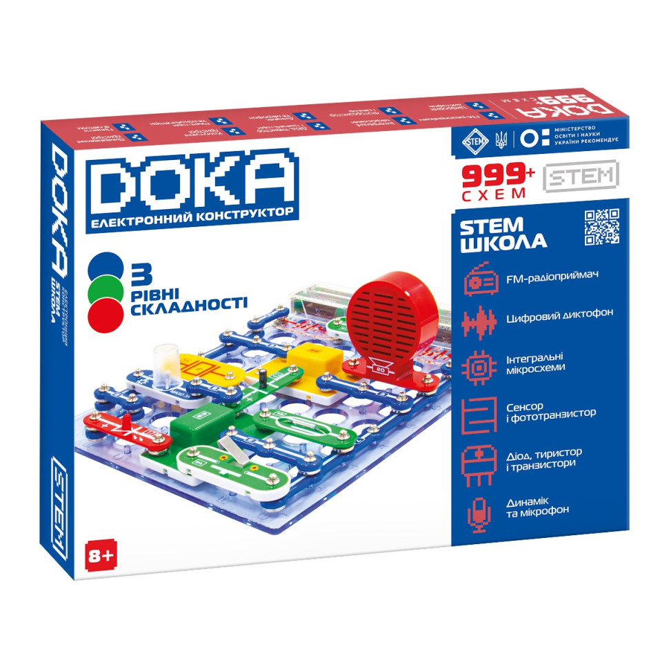 Електронний конструктор "999+ Схема школа" DOKA D70708 звук Електронний конструктор "999+ Схема школа" DOKA D70708 звук