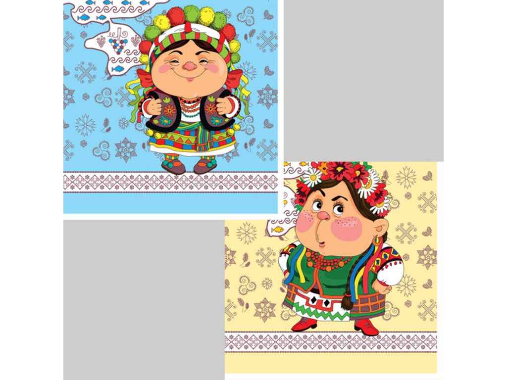 Серветки з малюнком 16шт паперові 33*33см УКРАЇНОЧКА 2шари ТМ SILKEN Серветки з малюнком 16шт паперові 33*33см УКРАЇНОЧКА 2шари ТМ SILKEN