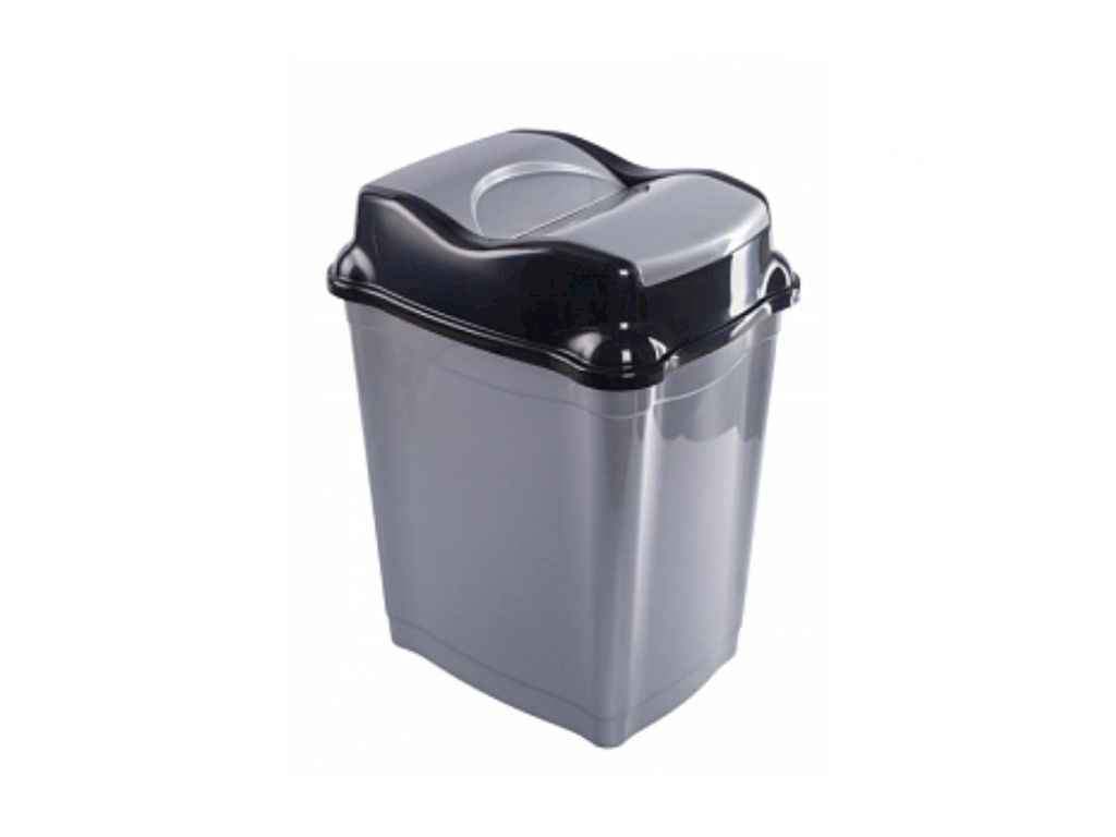 Смітник 8л металік прям. Whirpool з кришкою ТМ АКАY PLASTIK Смітник 8л металік прям. Whirpool з кришкою ТМ АКАY PLASTIK