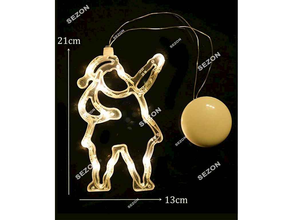 Фігурка-підвіска білий теплий 15*13см Дід Мороз на баратейках ТМ КИТАЙ Фігурка-підвіска білий теплий 15*13см Дід Мороз на баратейках ТМ КИТАЙ