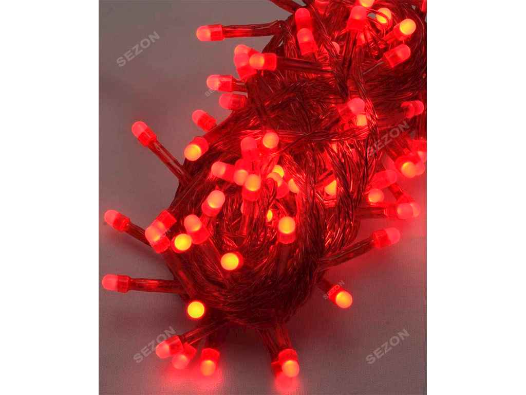 Гірлянда лінза 100LED червоний 6м однотонна 220В ТМ КИТАЙ Гірлянда лінза 100LED червоний 6м однотонна 220В ТМ КИТАЙ