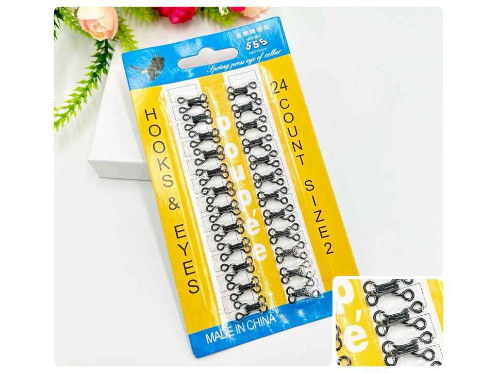 Гачки пришивні #2 8*14мм 24пари Чорний арт.СП-192 ТМ КИТАЙ Гачки пришивні #2 8*14мм 24пари Чорний арт.СП-192 ТМ КИТАЙ