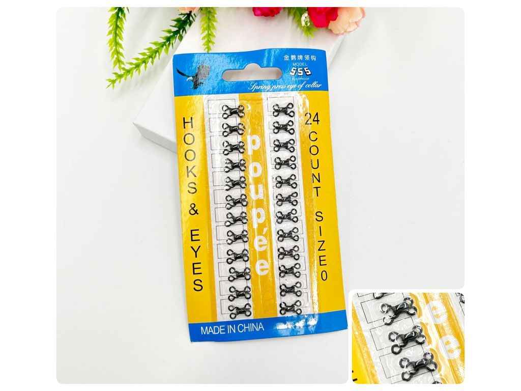 Гачки пришивні #0 7*11мм 24пари Чорний арт.СП-223 ТМ КИТАЙ Гачки пришивні #0 7*11мм 24пари Чорний арт.СП-223 ТМ КИТАЙ