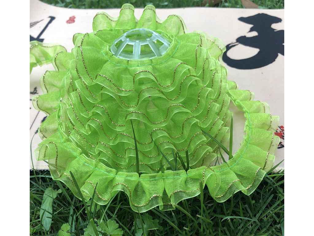 Тесьма 16,5м рюш із люрексом 2,5см Неоновий із золотом арт.14 ТМКИТАЙ Тесьма 16,5м рюш із люрексом 2,5см Неоновий із золотом арт.14 ТМКИТАЙ