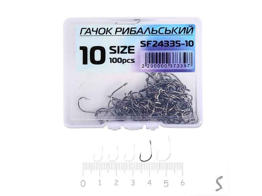Гачок для мирної риби (100 шт/уп) №10 SF24335-10 ТМ STENSON Гачок для мирної риби (100 шт/уп) №10 SF24335-10 ТМ STENSON