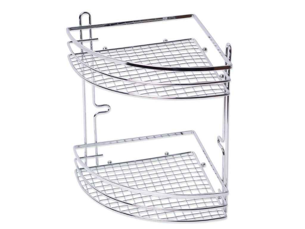 Полиця 2-ярусна кутова (27.5*21*27/21*21*27см) хромована AM0163 ТМ АМА Полиця 2-ярусна кутова (27.5*21*27/21*21*27см) хромована AM0163 ТМ АМА