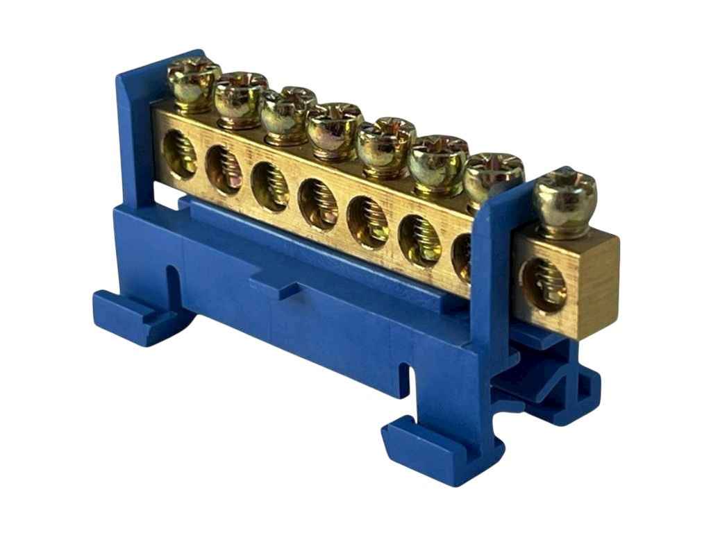 Шина нульова 8 6x9мм2 (синя) SPF608B на Din-рейку ТМPF Шина нульова 8 6x9мм2 (синя) SPF608B на Din-рейку ТМPF