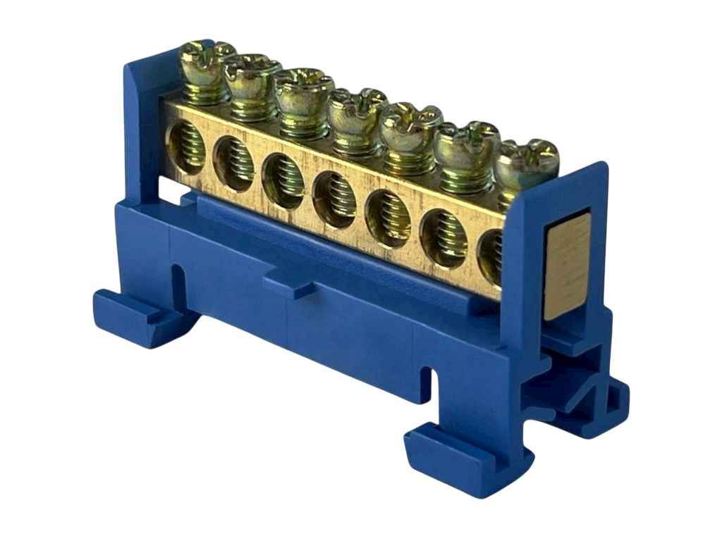 Шина нульова 7 6x9мм2 (синя) SPF607B на Din-рейку ТМPF Шина нульова 7 6x9мм2 (синя) SPF607B на Din-рейку ТМPF