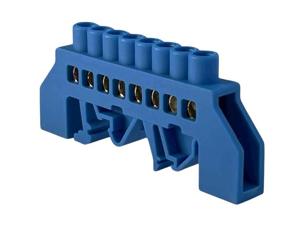 Шина нульова ізольована 6x9мм2 (синя) STF708B на DIN-рейку/на монтажну панель ТМPF Шина нульова ізольована 6x9мм2 (синя) STF708B на DIN-рейку/на монтажну панель ТМPF