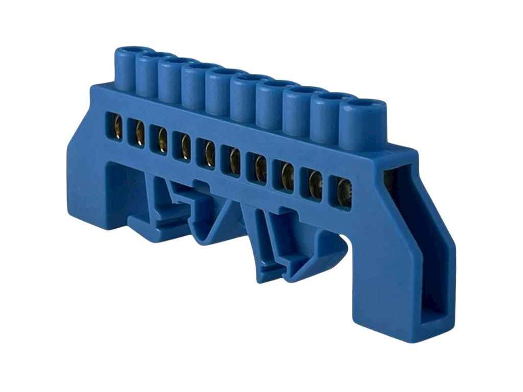 Шина нульова ізольована 6x9мм2 (синя) STF710B на DIN-рейку/на монтажну панель ТМPF Шина нульова ізольована 6x9мм2 (синя) STF710B на DIN-рейку/на монтажну панель ТМPF