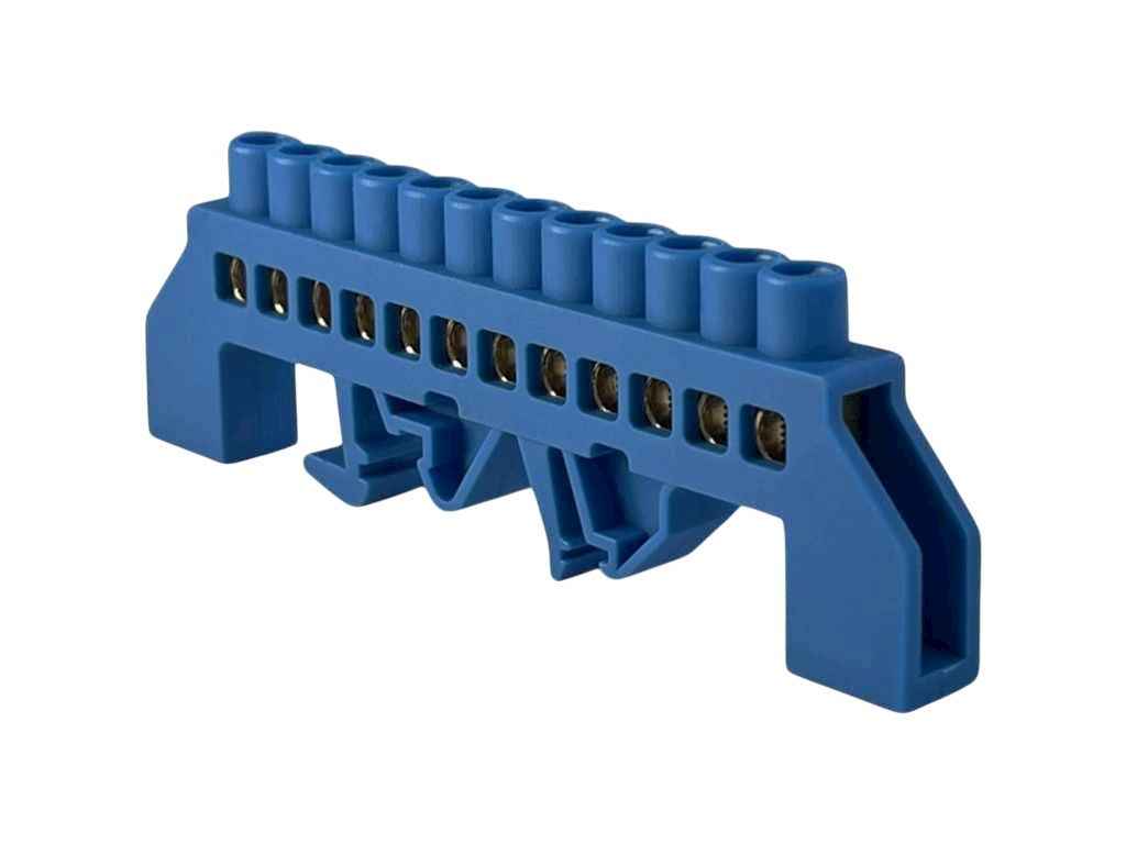 Шина нульова ізольована 6x9мм2 (синя) STF712B на DIN-рейку/на монтажну панель ТМPF Шина нульова ізольована 6x9мм2 (синя) STF712B на DIN-рейку/на монтажну панель ТМPF