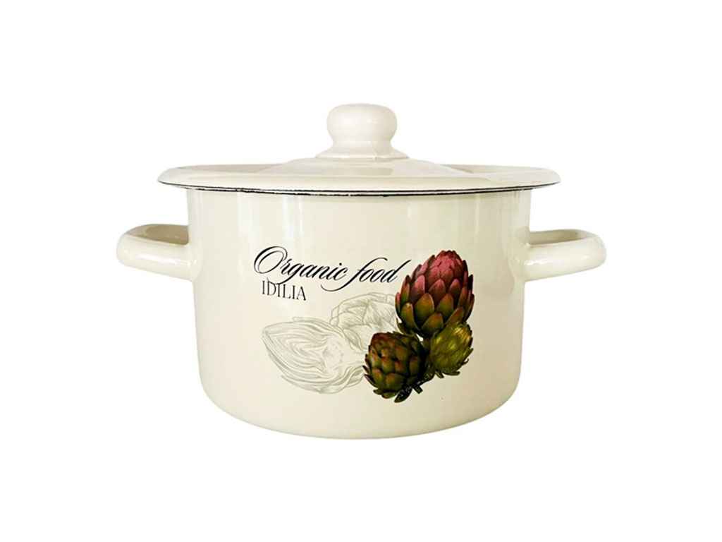 Каструля ем. 3л /2 циліндрична Артішок Ідилія (молочна) I1612/2 ТМ IDILIA Каструля ем. 3л /2 циліндрична Артішок Ідилія (молочна) I1612/2 ТМ IDILIA