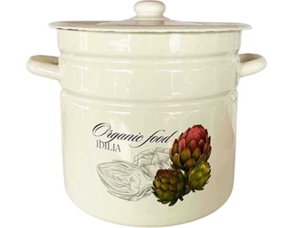 Каструля ем. 12л /2 циліндрична Артішок Ідилія (молочна) I1624/2 ТМ IDILIA Каструля ем. 12л /2 циліндрична Артішок Ідилія (молочна) I1624/2 ТМ IDILIA