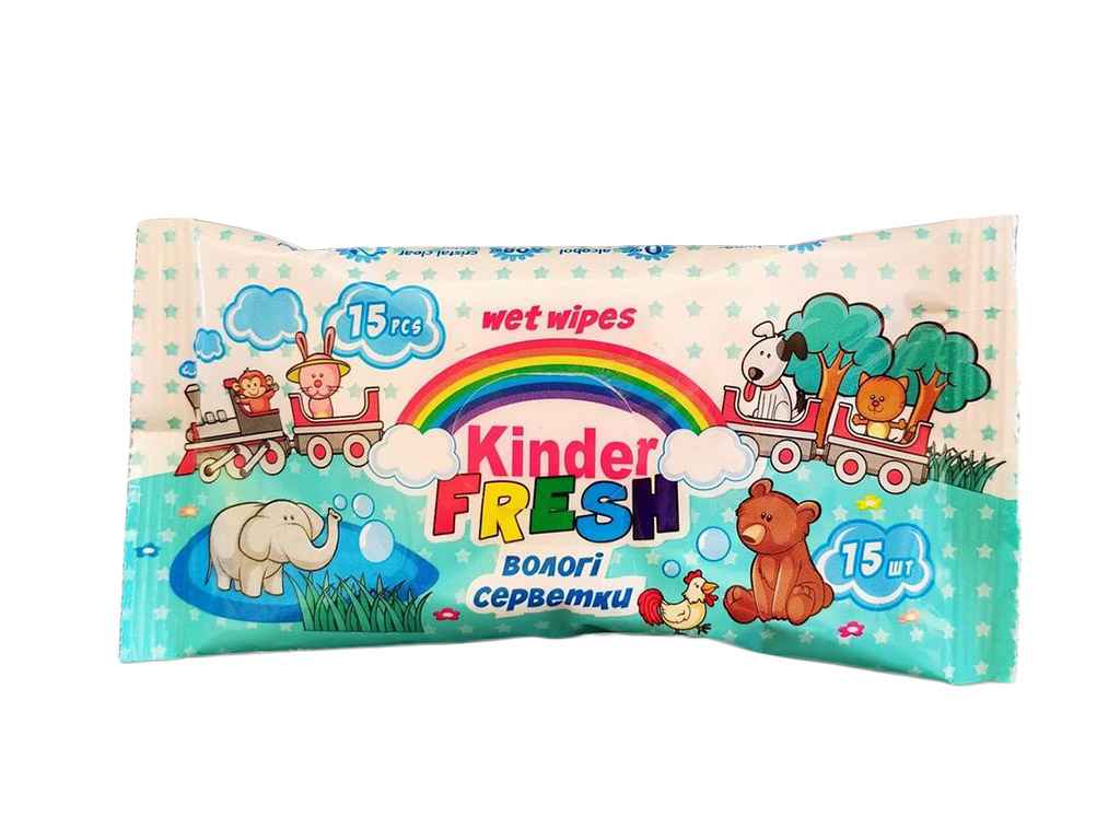 Вологі серветки 15шт (tifany) смородина KINDER ТМ FRESH Вологі серветки 15шт (tifany) смородина KINDER ТМ FRESH