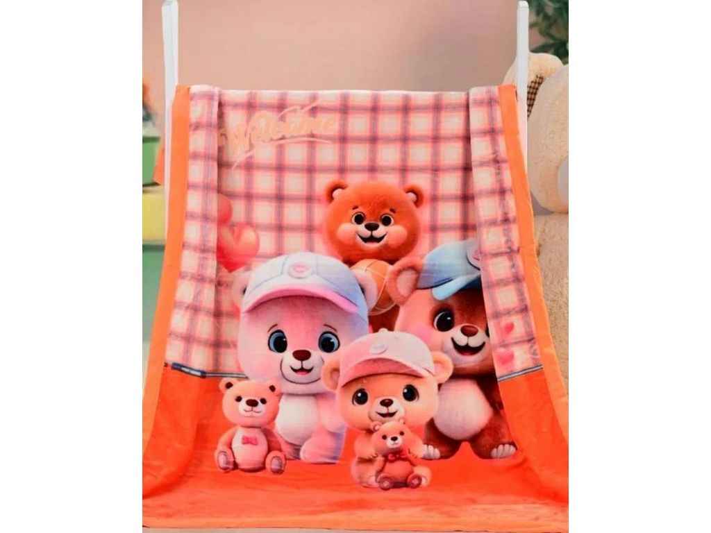 Плед 100*130 дитячий 5Д арт.8308 Звірята помаранчевий ТМ MALLORY HOME Плед 100*130 дитячий 5Д арт.8308 Звірята помаранчевий ТМ MALLORY HOME