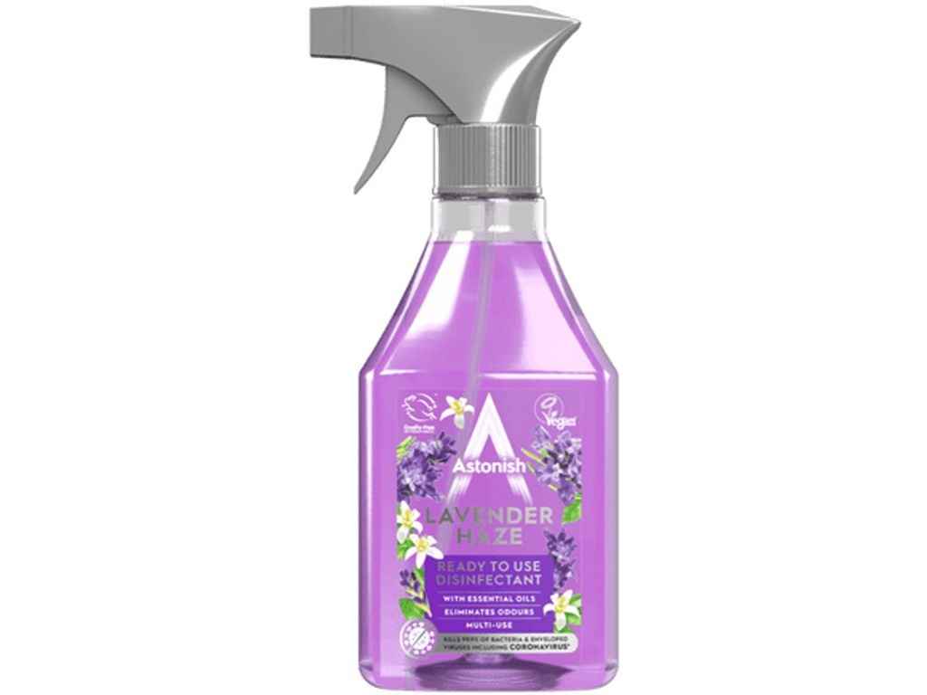 Засіб для прибирання 550мл Універсальний Знежирювач дезінфікуючий Лавандова вуаль ТМ ASTONISH Засіб для прибирання 550мл Універсальний Знежирювач дезінфікуючий Лавандова вуаль ТМ ASTONISH