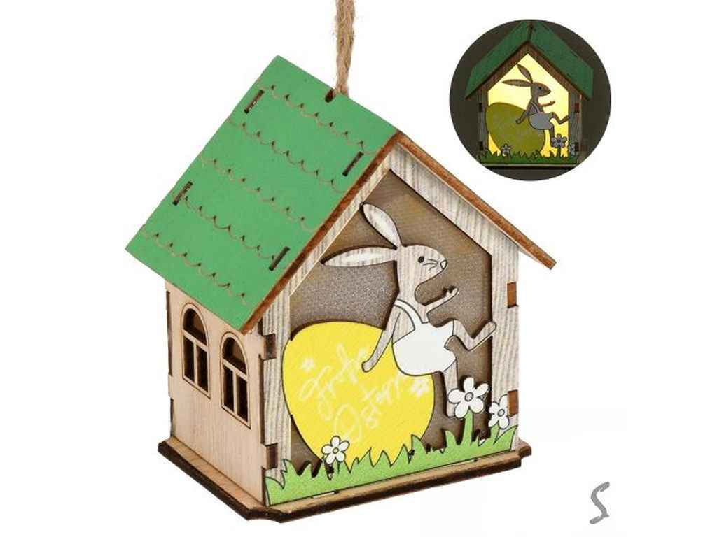 Лампа-ліхтар із підсвічуванням Easter Bunny House 8см R33819 ТМ STENSON Лампа-ліхтар із підсвічуванням Easter Bunny House 8см R33819 ТМ STENSON