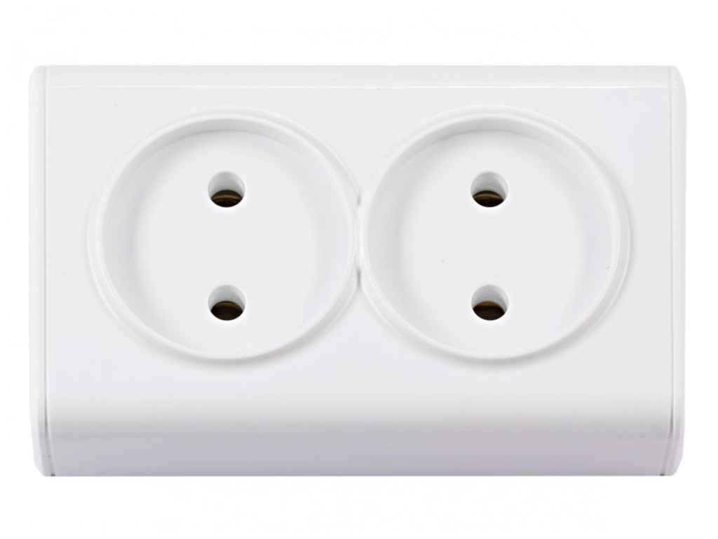 Розетка Подвійна Miniature керамiка 2057 (Білий) ТМ LUXEL Розетка Подвійна Miniature керамiка 2057 (Білий) ТМ LUXEL