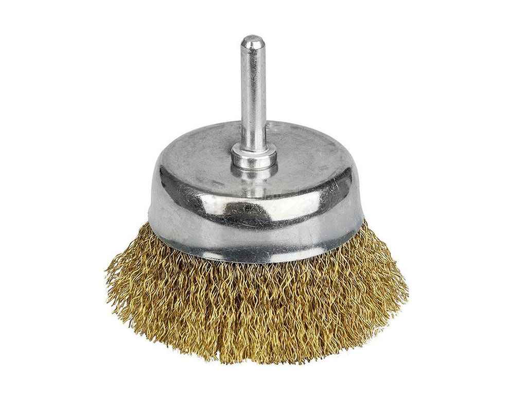 Щітка дротяна чашоподібна Ø85мм М14х2 мм (латунірованная) 9014081 ТМ SIGMA Щітка дротяна чашоподібна Ø85мм М14х2 мм (латунірованная) 9014081 ТМ SIGMA