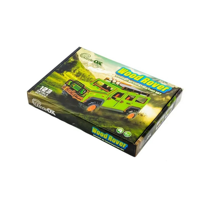 Дерев'яний 3D конструктор "Позашляховик" Puz-00951, 123 деталі Дерев'яний 3D конструктор "Позашляховик" Puz-00951, 123 деталі