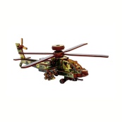 Дерев'яний 3D конcтруктор "Вертоліт" Puz-00954, 125 деталей. Зображення №4 Дерев'яний 3D конcтруктор "Вертоліт" Puz-00954, 125 деталей. Зображення №4