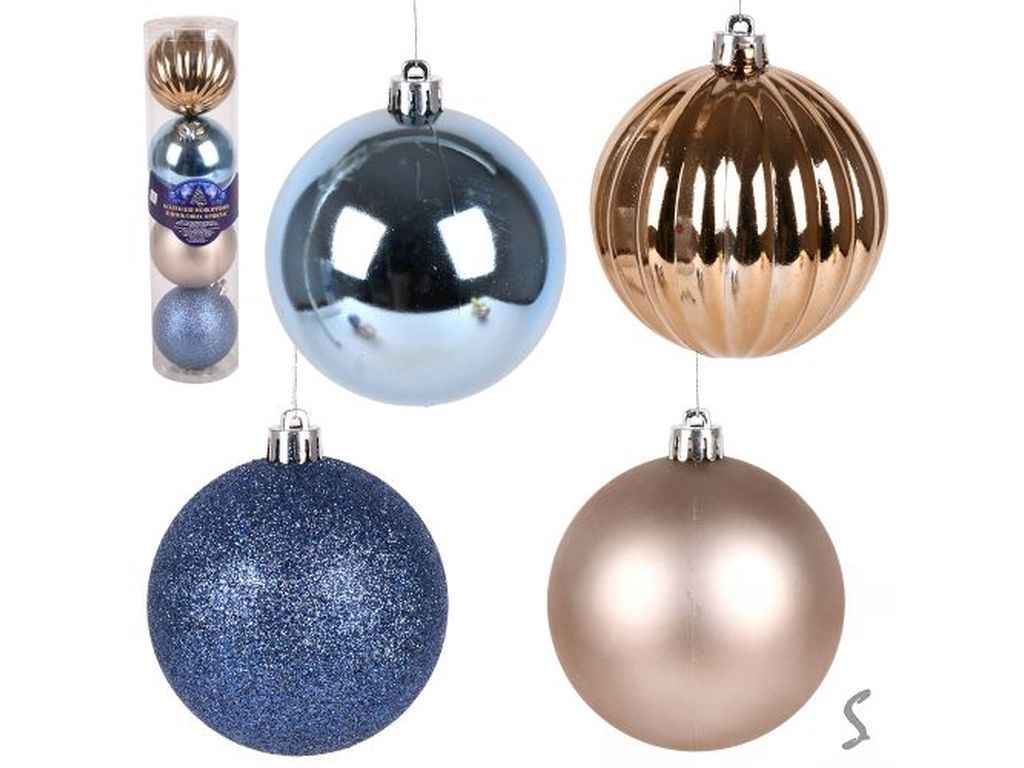 Набір ялинкових куль 8см мікс 4шт/наб 9 758 ТМ STENSON Набір ялинкових куль 8см мікс 4шт/наб 9 758 ТМ STENSON