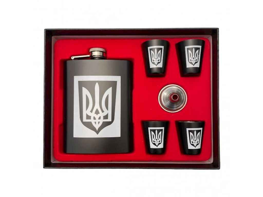 Набір подарунковий (фляга 235мл, 4 чарки 30мл, лійка) Україна SF-1-2191 ТМ PRC Набір подарунковий (фляга 235мл, 4 чарки 30мл, лійка) Україна SF-1-2191 ТМ PRC