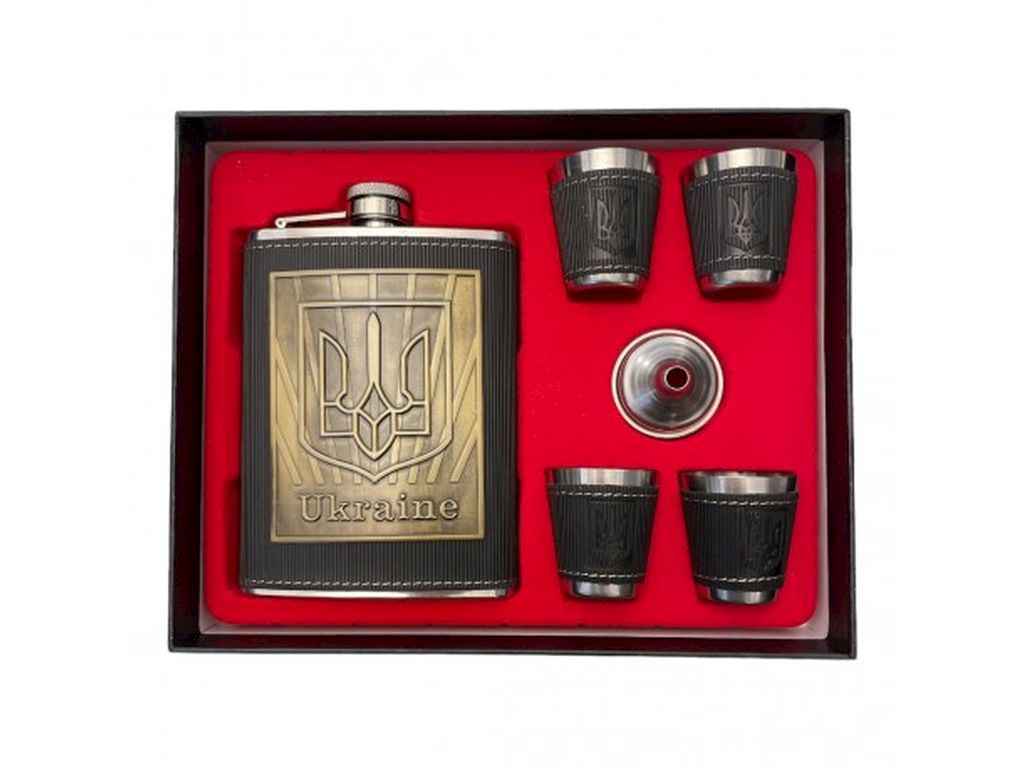Набір подарунковий (фляга 235мл, 4 чарки 30мл, лійка) Україна SF-1-2192A ТМ PRC Набір подарунковий (фляга 235мл, 4 чарки 30мл, лійка) Україна SF-1-2192A ТМ PRC