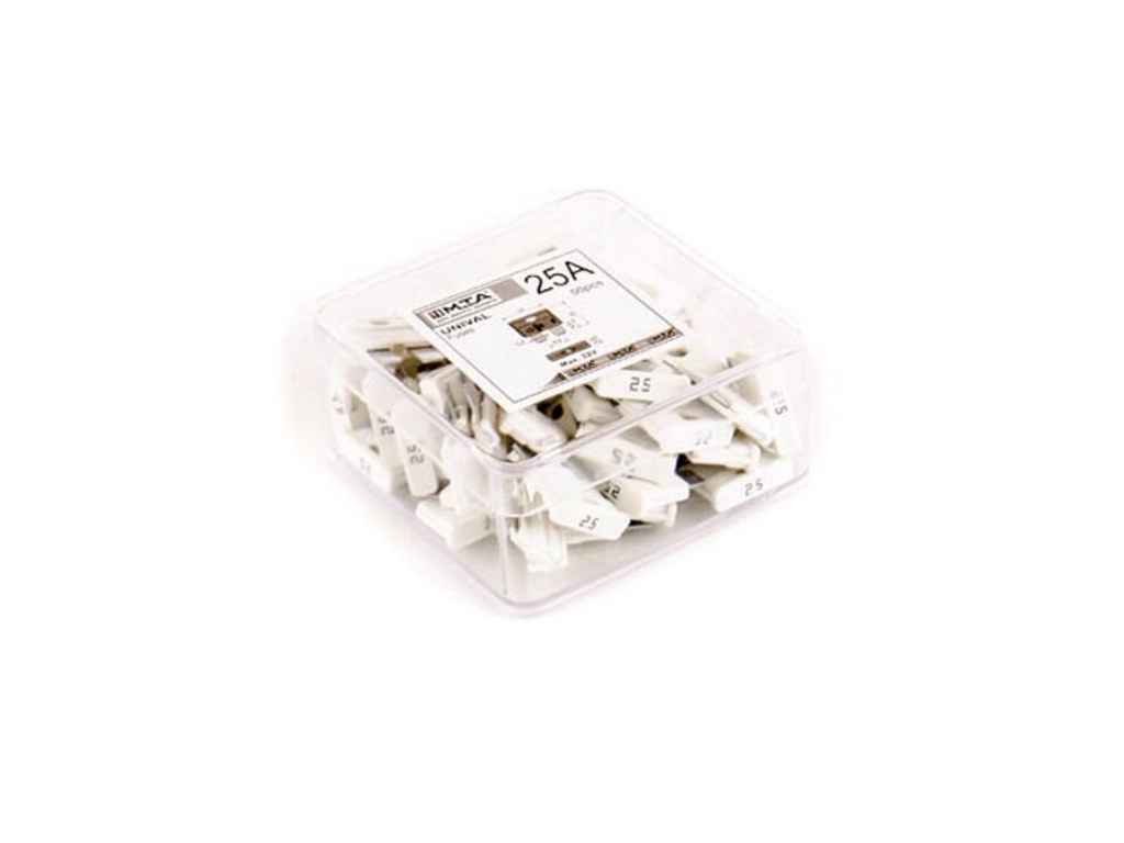 Запобіжники плоскі євро 25А (50шт в паку) ТМ MTA Запобіжники плоскі євро 25А (50шт в паку) ТМ MTA
