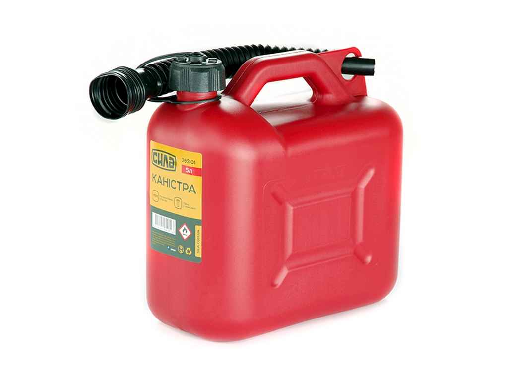 Каністра пластик 5л HDPE для палива з лійкою ТМСИЛА Каністра пластик 5л HDPE для палива з лійкою ТМСИЛА