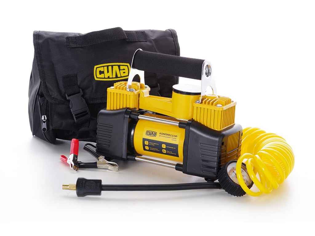 Компресор автомобільний 12V 85 двопоршневий ДАБЛ 10Атм (Кручений шланг, клеми АКБ) ТМСИЛА Компресор автомобільний 12V 85 двопоршневий ДАБЛ 10Атм (Кручений шланг, клеми АКБ) ТМСИЛА