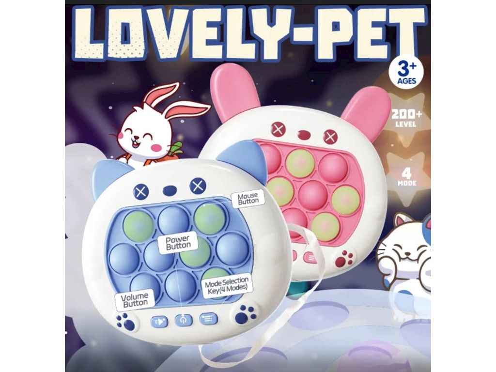 Гра антистрес Finger Press Pop-It Console Lovely-Pet синій JH-011 ТМ TLT Гра антистрес Finger Press Pop-It Console Lovely-Pet синій JH-011 ТМ TLT