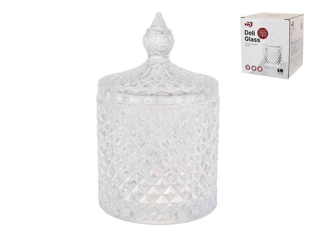 Банка для зберігання 300мл з кришкою скляна Crystal ТМ BONADI Банка для зберігання 300мл з кришкою скляна Crystal ТМ BONADI