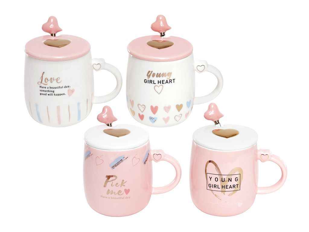 Заварник 420мл порцеляна з кришкою та ложкою Love 4 дизайни ТМ BONADI Заварник 420мл порцеляна з кришкою та ложкою Love 4 дизайни ТМ BONADI