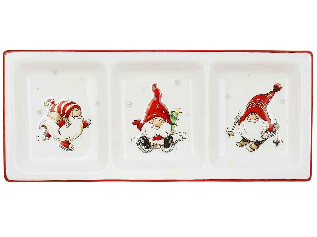 Менажниця 28х12х2см кераміка з обємним малюнком Веселі гноми ТМ BONADI Менажниця 28х12х2см кераміка з обємним малюнком Веселі гноми ТМ BONADI