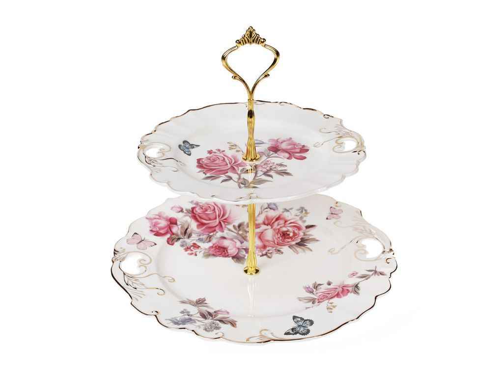 Фруктівниця порцелянова (2 рівня) Версаль 27см ТМ BONADI Фруктівниця порцелянова (2 рівня) Версаль 27см ТМ BONADI