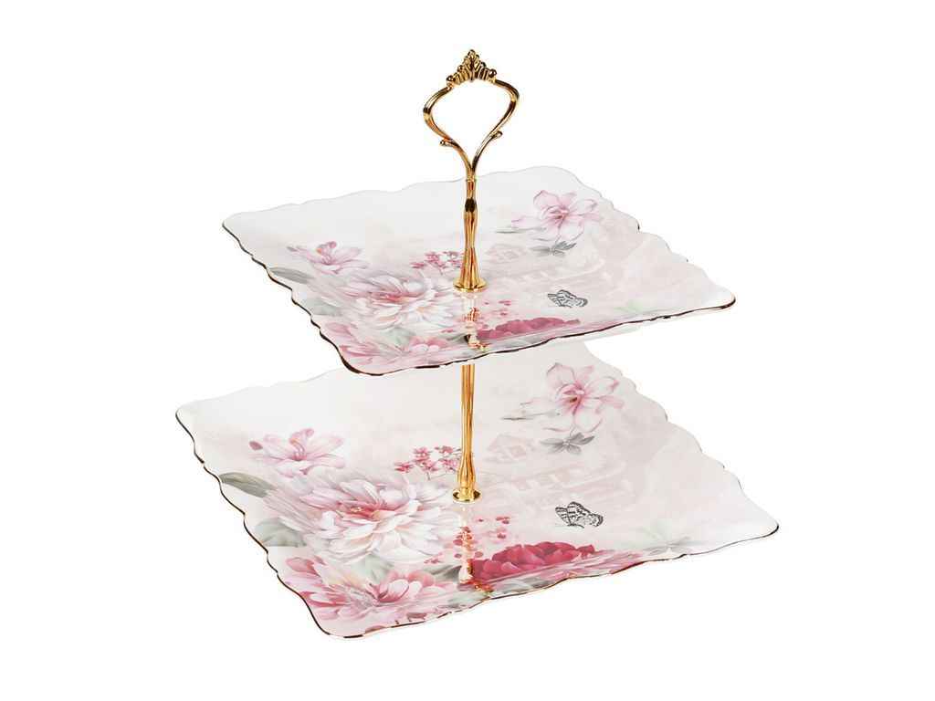 Фруктівниця порцелянова (2 рівня) Сад мрій 24см ТМ BONADI Фруктівниця порцелянова (2 рівня) Сад мрій 24см ТМ BONADI