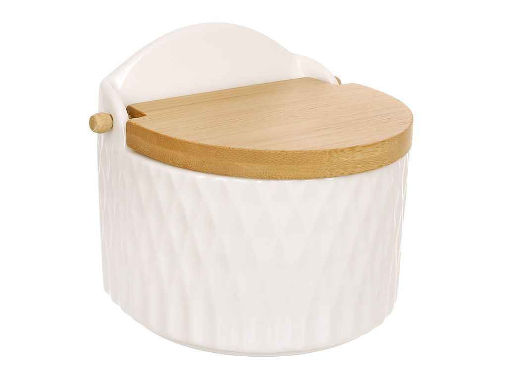 Цукорниця 450мл з бамбуковою кришкою 12х10х10,5см Romb ТМ BONADI Цукорниця 450мл з бамбуковою кришкою 12х10х10,5см Romb ТМ BONADI