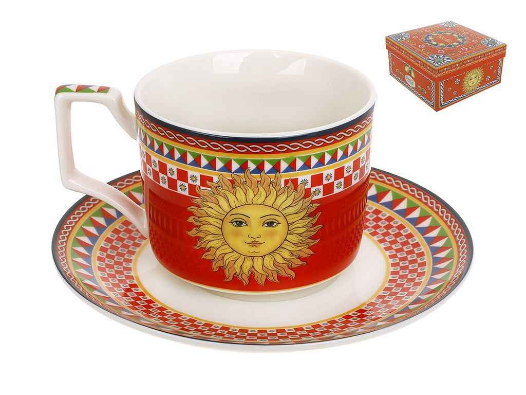 Чашка 220мл з блюдцем порцелянові Sicilia ТМ BONADI Чашка 220мл з блюдцем порцелянові Sicilia ТМ BONADI