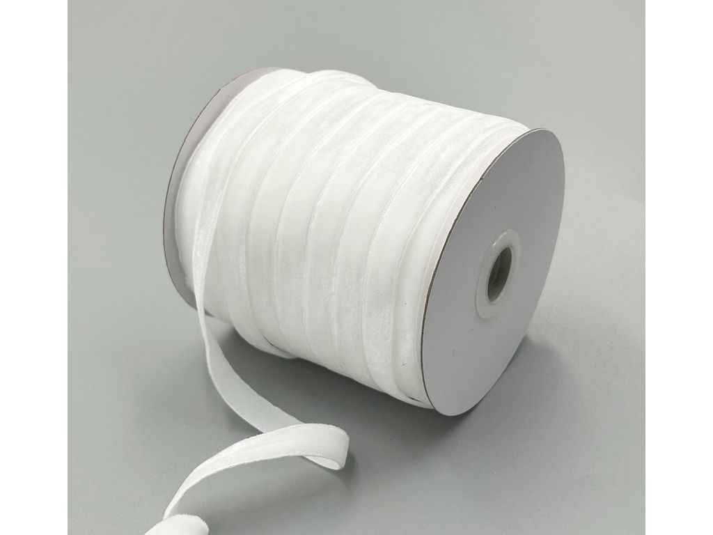 Оксамитова стрічка 40м 10мм Білий арт.Боб-Бархат ТМКИТАЙ Оксамитова стрічка 40м 10мм Білий арт.Боб-Бархат ТМКИТАЙ