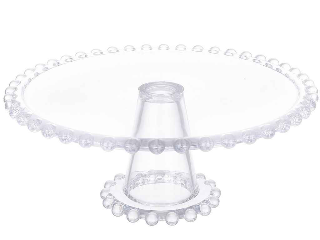 Блюдо 21х11,5см скляне прозоре, на ніжці Bauble ТМBONADI Блюдо 21х11,5см скляне прозоре, на ніжці Bauble ТМBONADI