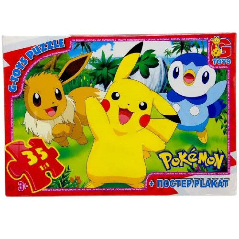 Детский пазл "Покемоны" PM01 постер, 35 элементов Детский пазл "Покемоны" PM01 постер, 35 элементов